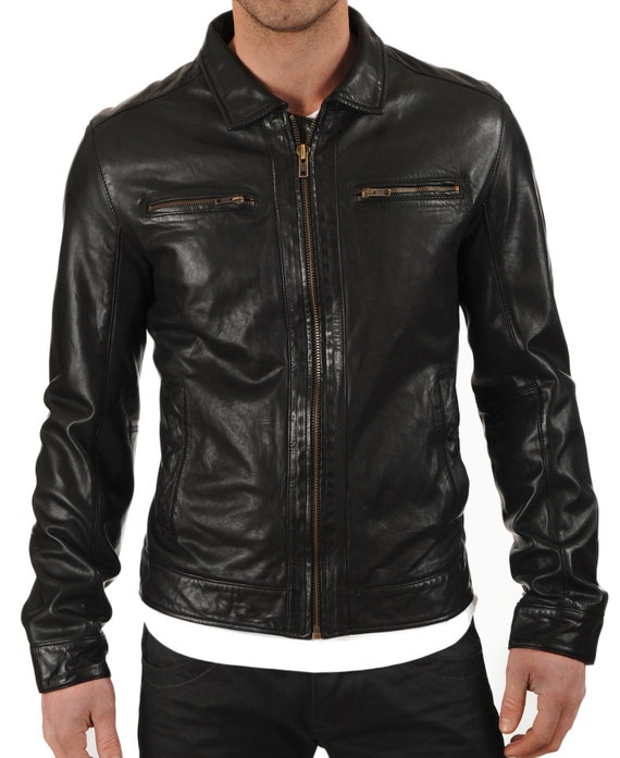 High Glamor Men's Leather Jacket Stylish Handmade - Etsy