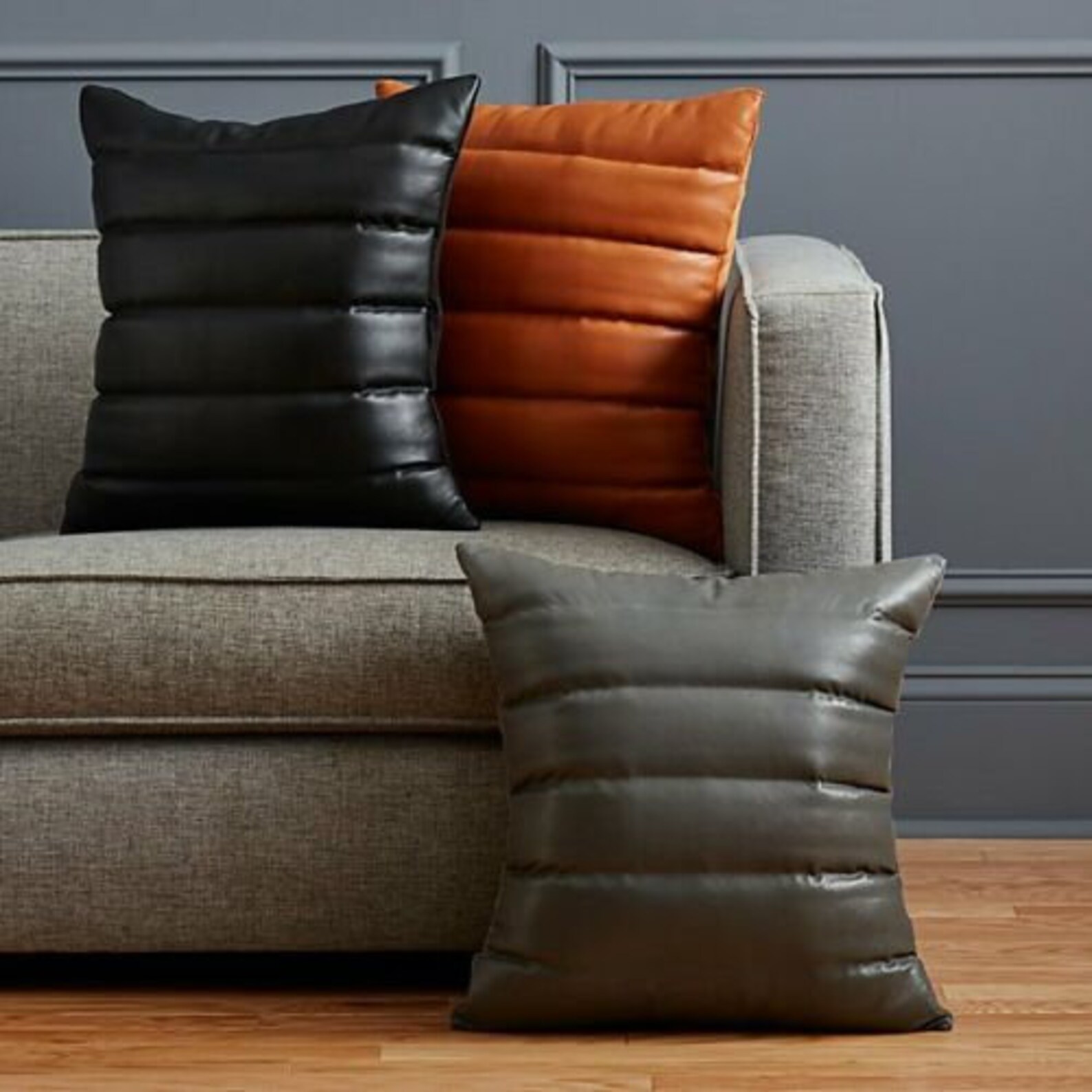 Genuine Leather Cushion Covers Soft Leather Pillow Case Gift Etsy