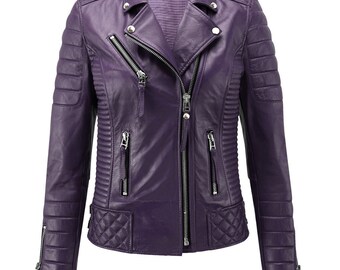 purple biker jacket