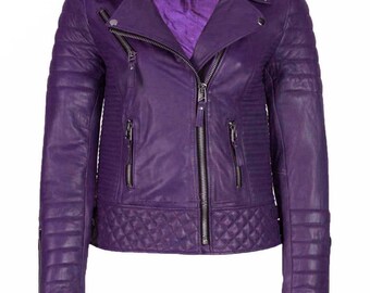 violet leather jacket