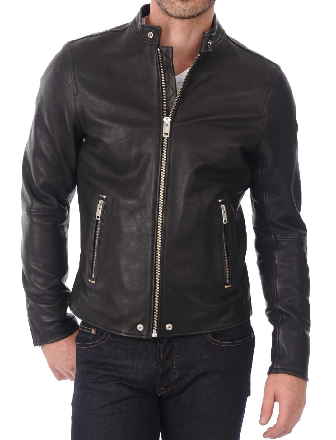 High Glamor Men's Leather Jacket Stylish Handmade - Etsy