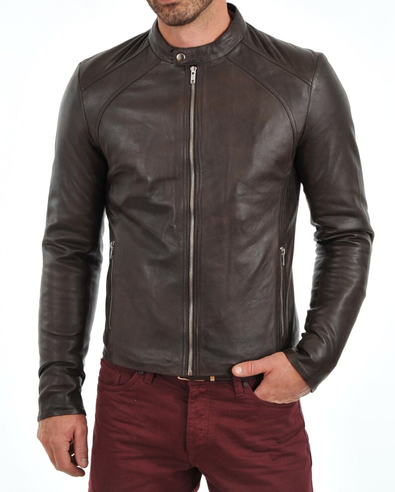 High Glamor Men's Leather Jacket Stylish Handmade - Etsy