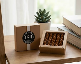 Natural Agarwood Aromatherapy - 25 Reverse Flow Incense Cones (oud)
