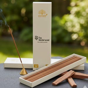 Natural Australian Sandalwood – Premium Hand Rolled Bamboless 40 Incense Sticks (No Chemicals)