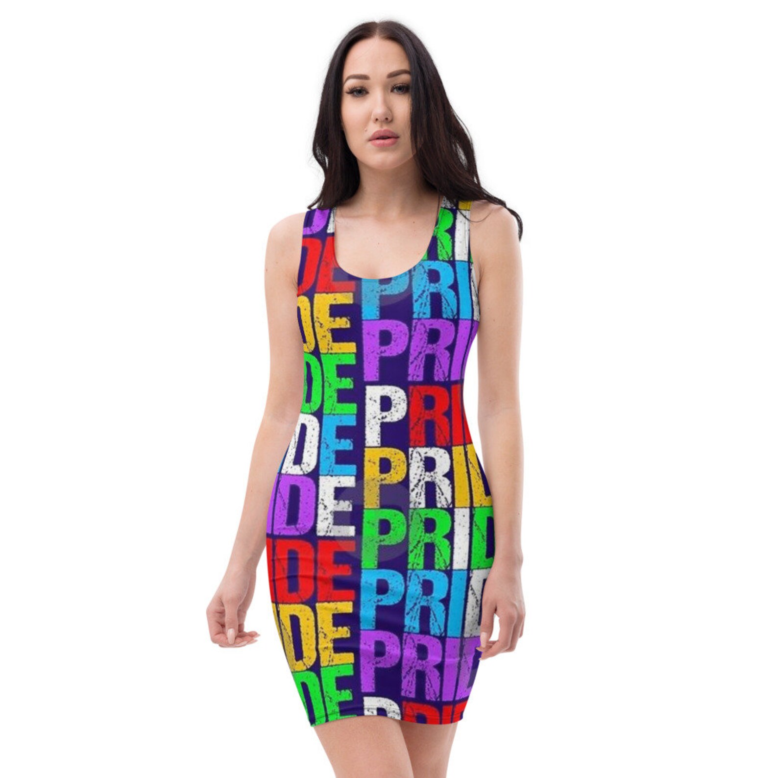 LGBT Gay Pride Flag Rainbow Fitted Bodycon Dress Etsy