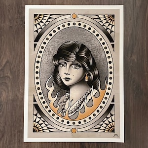 Anxiety Tattoo Flash Art Print