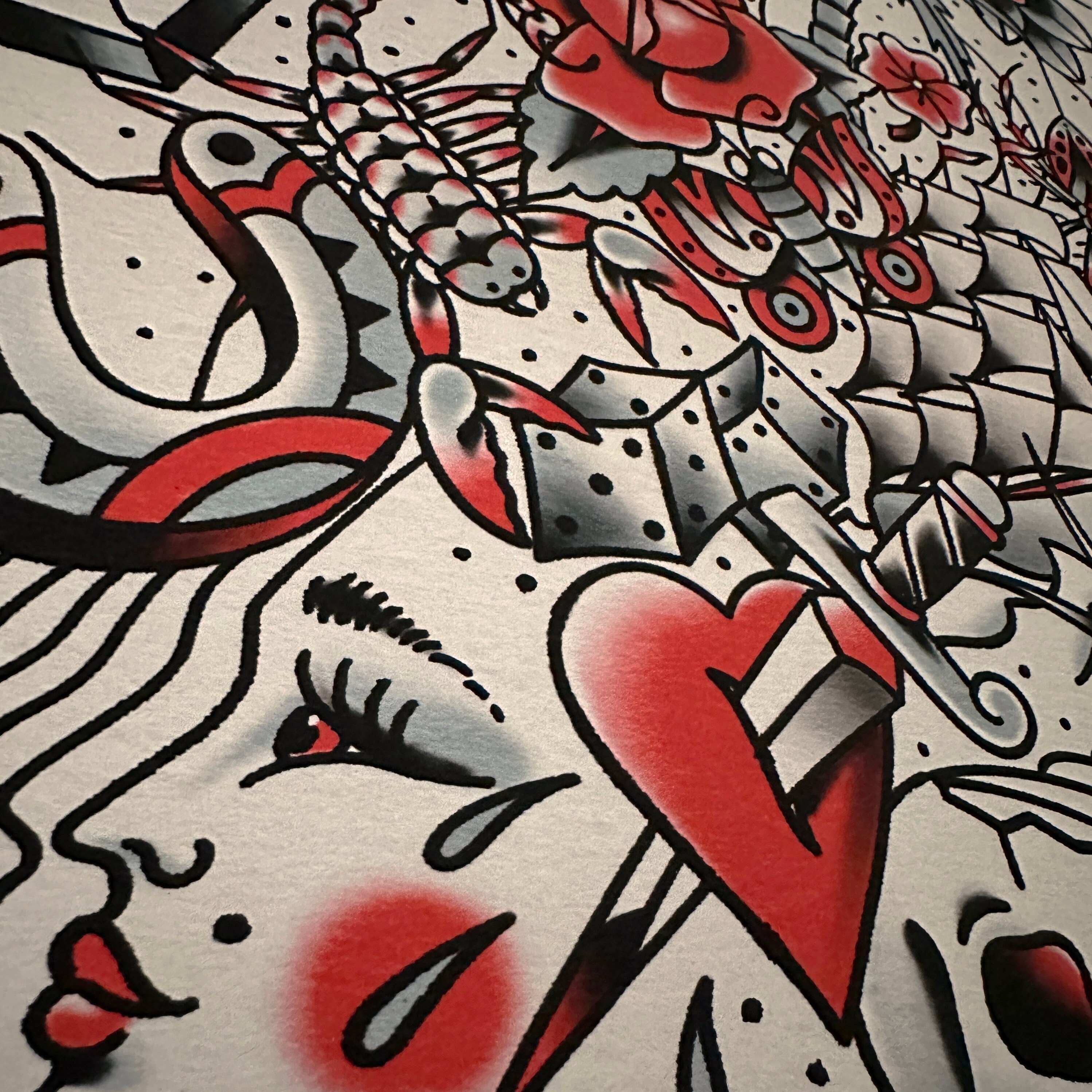 Dense Tattoo Flash Art Print - Etsy