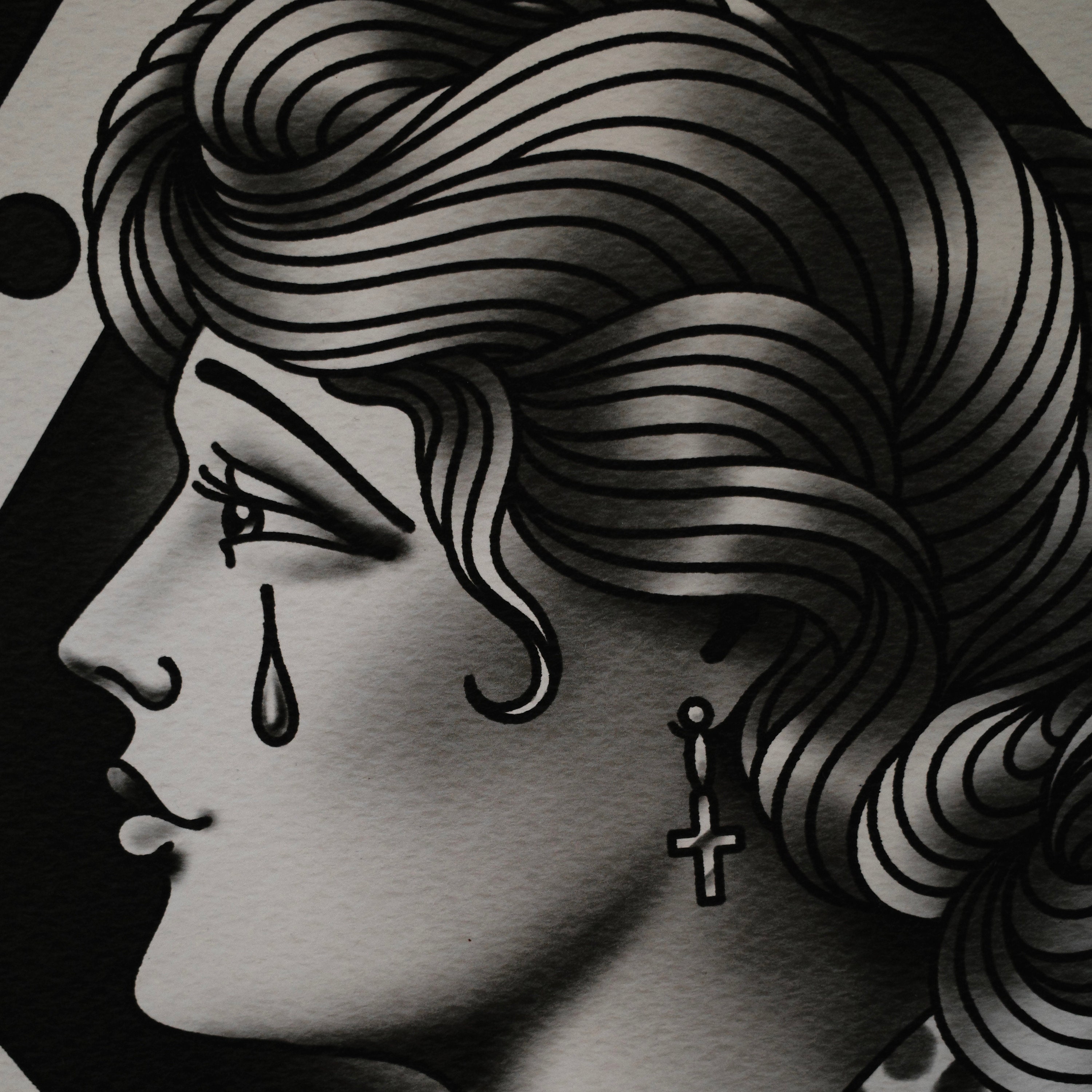 Lady Traditional Tattoo Flash Art Print - Etsy