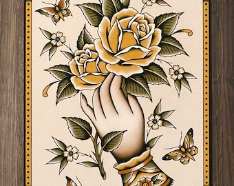 Sacred Heart Traditional Tattoo Flash Art Print - Etsy Australia