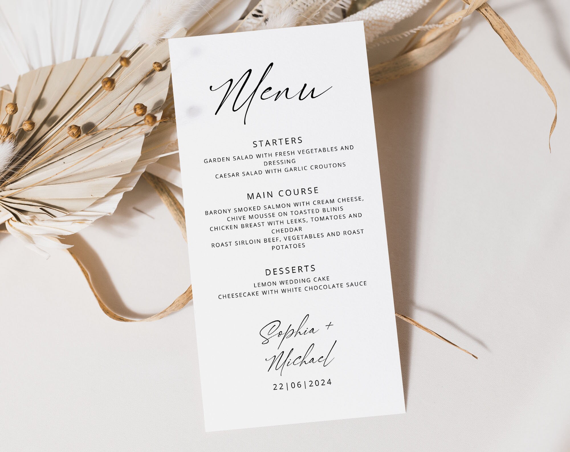 Simple Program Card Printable Ceremony Program Corjl Instant Download ...