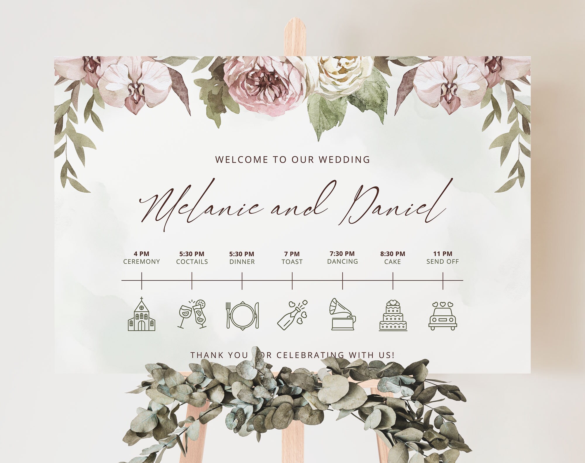 MELANIE Rustic Welcome Sign Template Boho Welcome Sign Instant Download ...