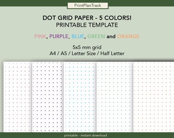 Printable Dot Grid Half Letter - Etsy