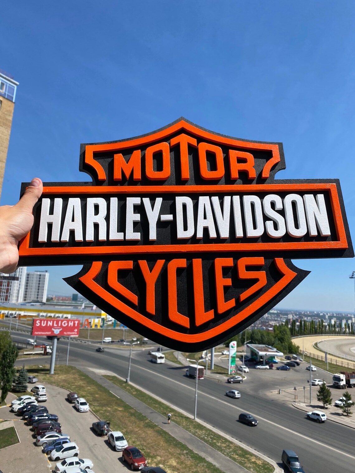 Harley Davidson wooden sign 3D logo gift | Etsy