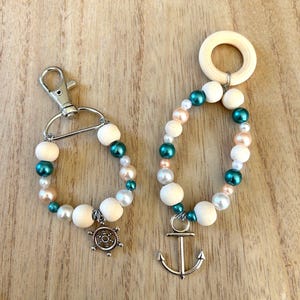 Keychain | Backpack charm | Keychain with pendant | Birthday gift | Maritime pendant | Anchor motif | Gift idea