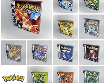 Pokemon All Versions Reproduction Replacement 12 Boxes for Game Boy Nintendo