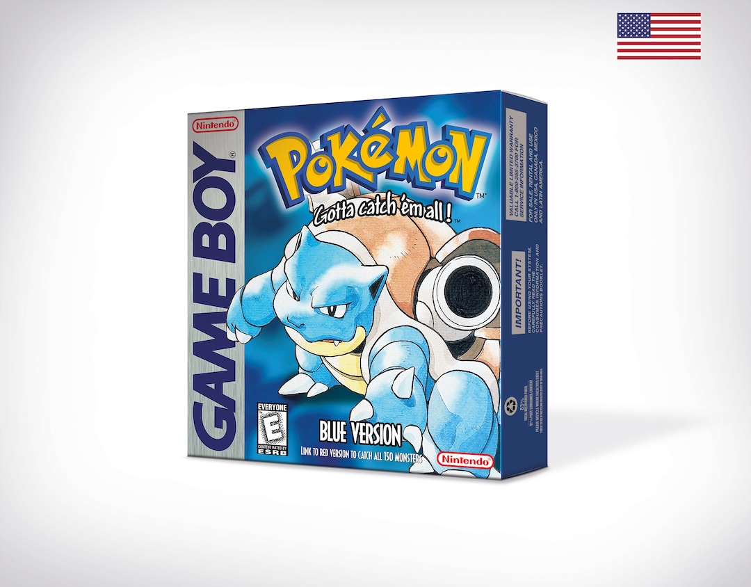 Pokemon Blue Box for Game Boy Nintendo US Version HQ Etsy