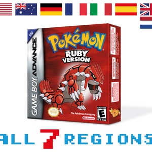 Pokemon Ruby Box for Game Boy Nintendo - 7 Regions - HQ - Inner Tray & Protector Case