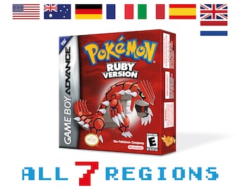 Pokemon Rubin Ersatzbox für Game Boy Nintendo - 7 Regionen - HQ - Innenschale & Schutzhülle