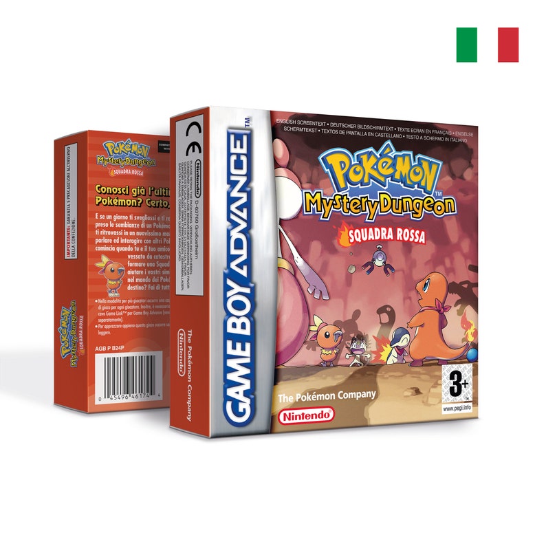 Pokemon Mystery Dungeon Red Rescue Team Box for Game Boy Nintendo 8 Regions HQ Inner Tray Protector Case Italian - PAL