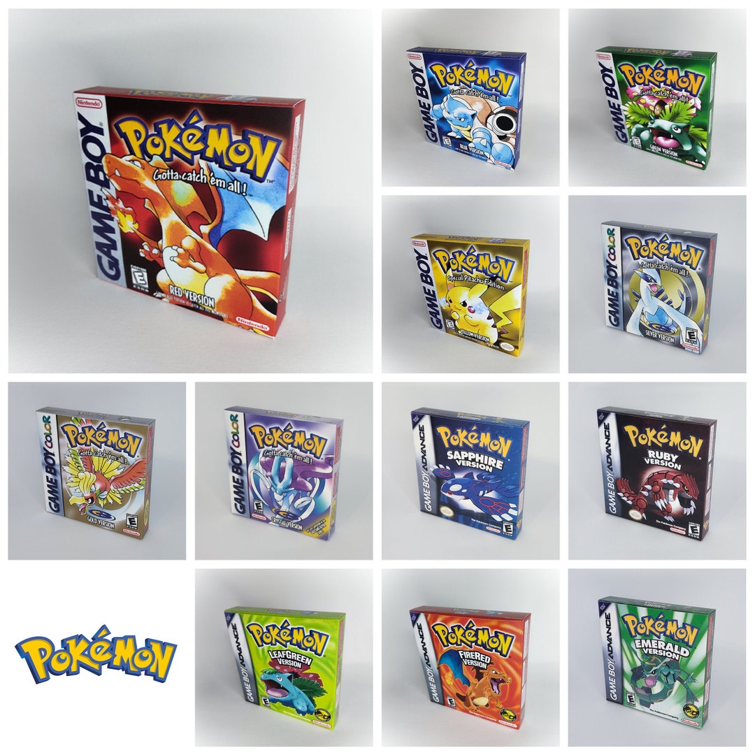 Pokemon All Versions Reproduction Replacement 12 Boxes for Game Boy  Nintendo