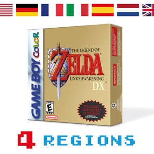 The Legend of Zelda Link&#39;s Awakening DX Box for Game Boy Nintendo - 4 Regions - HQ - Inner Tray & Protector Case