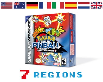 Pokemon Pinball Rubin & Saphir Ersatzbox für Game Boy Nintendo - 7 Regionen - HQ - Innenschale - Schutzhülle