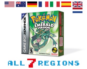 Pokemon Emerald Box for Game Boy Nintendo - 7 Regions - HQ - Inner Tray & Protector Case