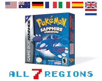 Pokemon Saphir Ersatzbox für Game Boy Nintendo - 7 Regionen - HQ - Innenschale & Schutzhülle