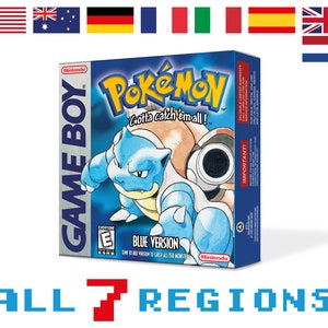 Boîte Bleue Pokemon pour Game Boy Nintendo - 7 Régions - HQ - Plateau intérieur et étui de protection