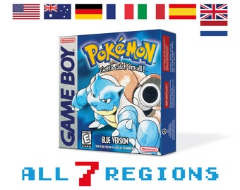 Pokemon Blaue Ersatzbox für Game Boy Nintendo - 7 Regionen - HQ - Innenschale & Schutzhülle