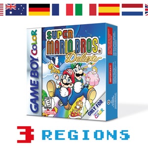 Super Mario Bros. Deluxe Ersatzbox für Game Boy Nintendo - 3 Regionen - HQ - Innenschale & Schutzhülle