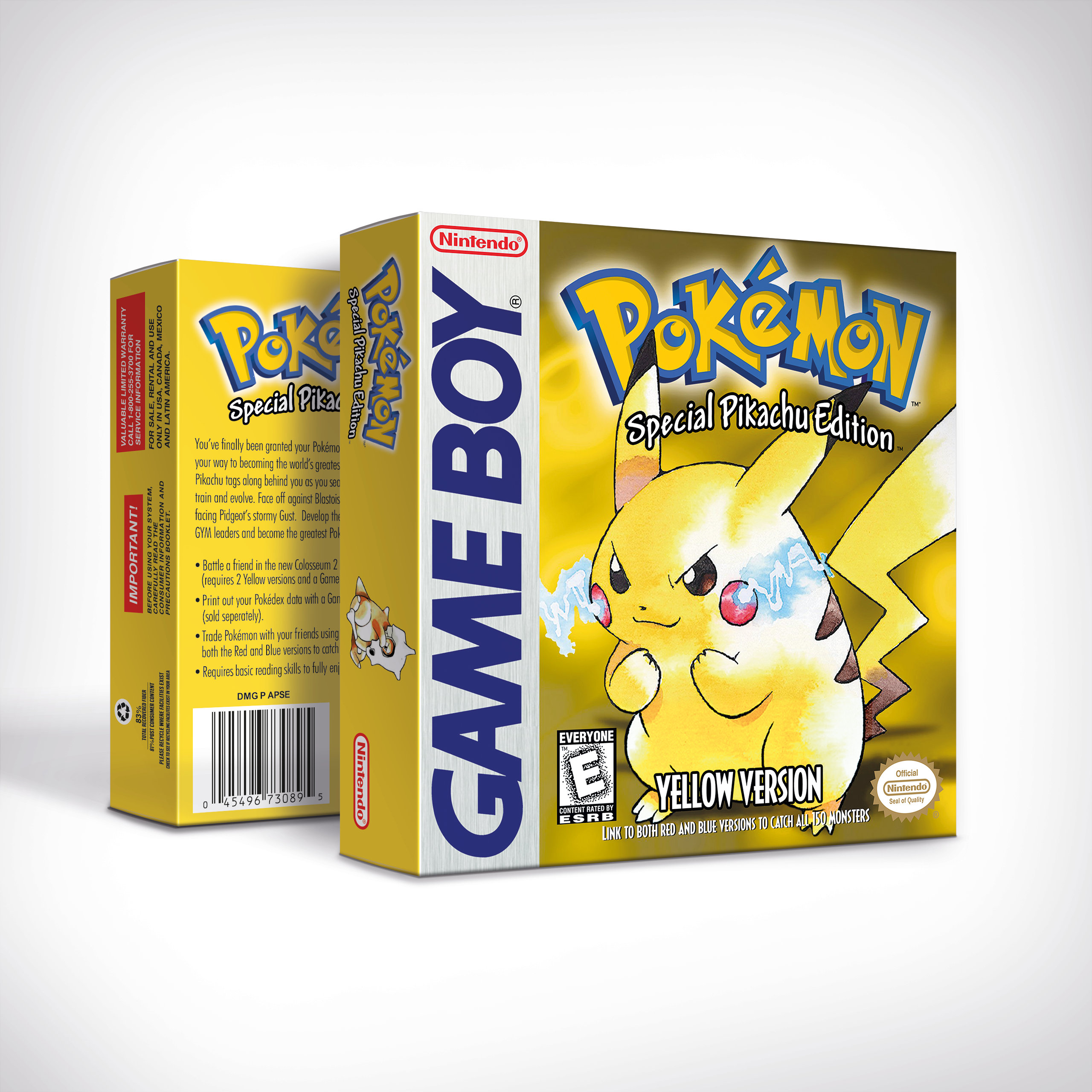 Viewing full size Pokemon Yellow box cover