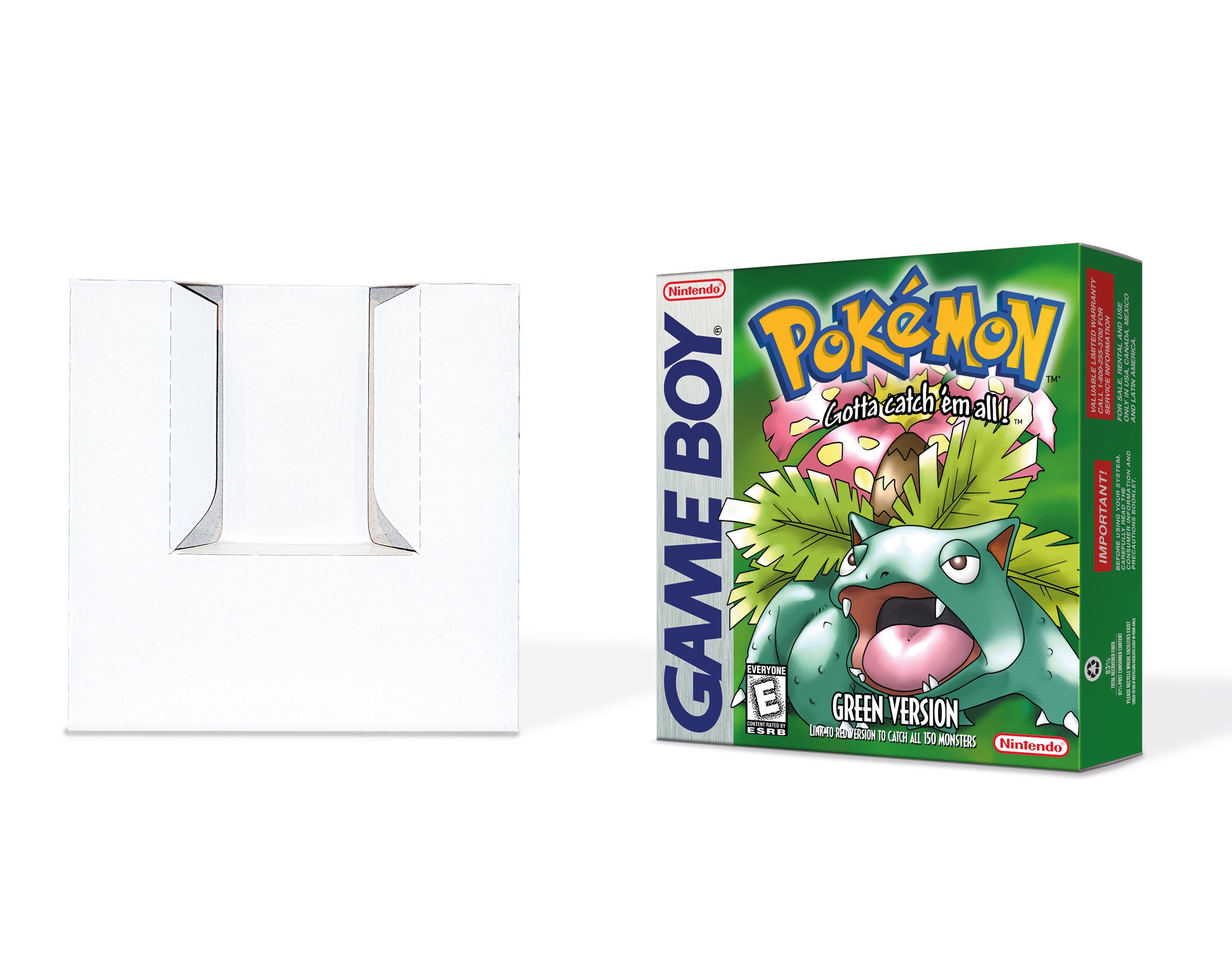 Pokemon Red Blue Yellow Green 4 Boxes for Game Boy Nintendo 4 Regions HQ  Inner Trays & Protector Cases 