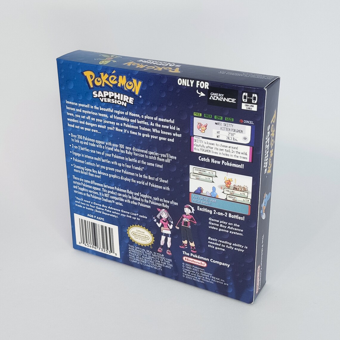 Pokemon Sapphire Reproduction Replacement Box for Game Boy Etsy