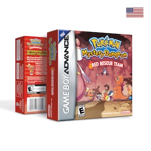 Pokemon Mystery Dungeon Red Rescue Team Box for Game Boy Nintendo 8 Regions HQ Inner Tray Protector Case USA - NTSC
