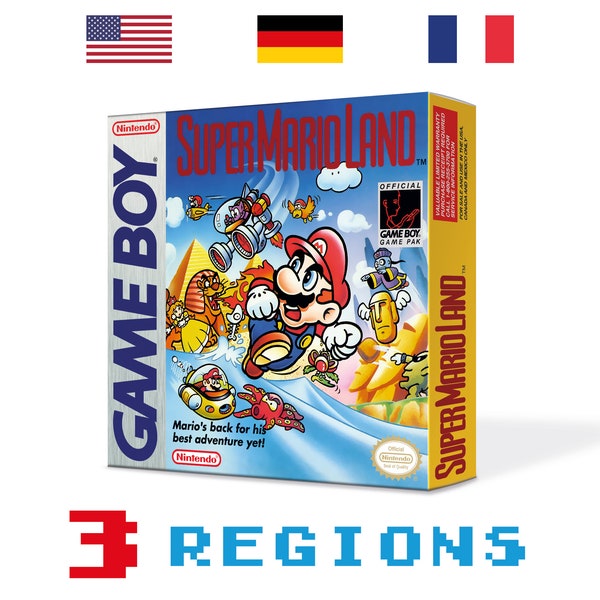 Super Mario Land Ersatzbox für Game Boy Nintendo - 3 Regionen - HQ - Innenschale & Schutzhülle