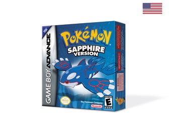Pokemon Sapphire Box for Game Boy Nintendo - US Version - HQ - Inner Tray & Protector Case