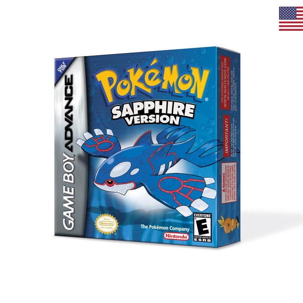 Pokemon Sapphire Box for Game Boy Nintendo - US Version - HQ - Inner Tray & Protector Case