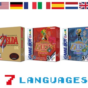 The Legend of Zelda 3 boxes for Game Boy Color Nintendo - 7 Languages - HQ - Inner Trays & Protector Cases