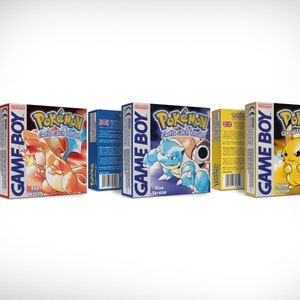 Pokemon Rouge Bleue Jaune Boîtes pour Game Boy Nintendo 7 Régions HQ Plateau intérieur et étui de protection image 6
