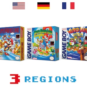 Super Mario Land 1 + 2 + 3 for Game Boy Nintendo - 3 Regions - HQ - Inner Trays & Protector Cases