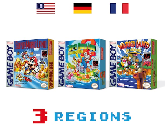 Super Mario Land 1 + 2 + 3 for Game Boy Nintendo - 3 Regions - HQ