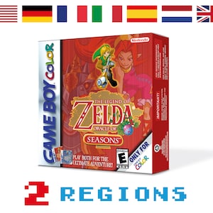 The Legend of Zelda Oracle of Seasons Box for Game Boy Nintendo - 2 Regions - HQ - Inner Tray & Protector Case