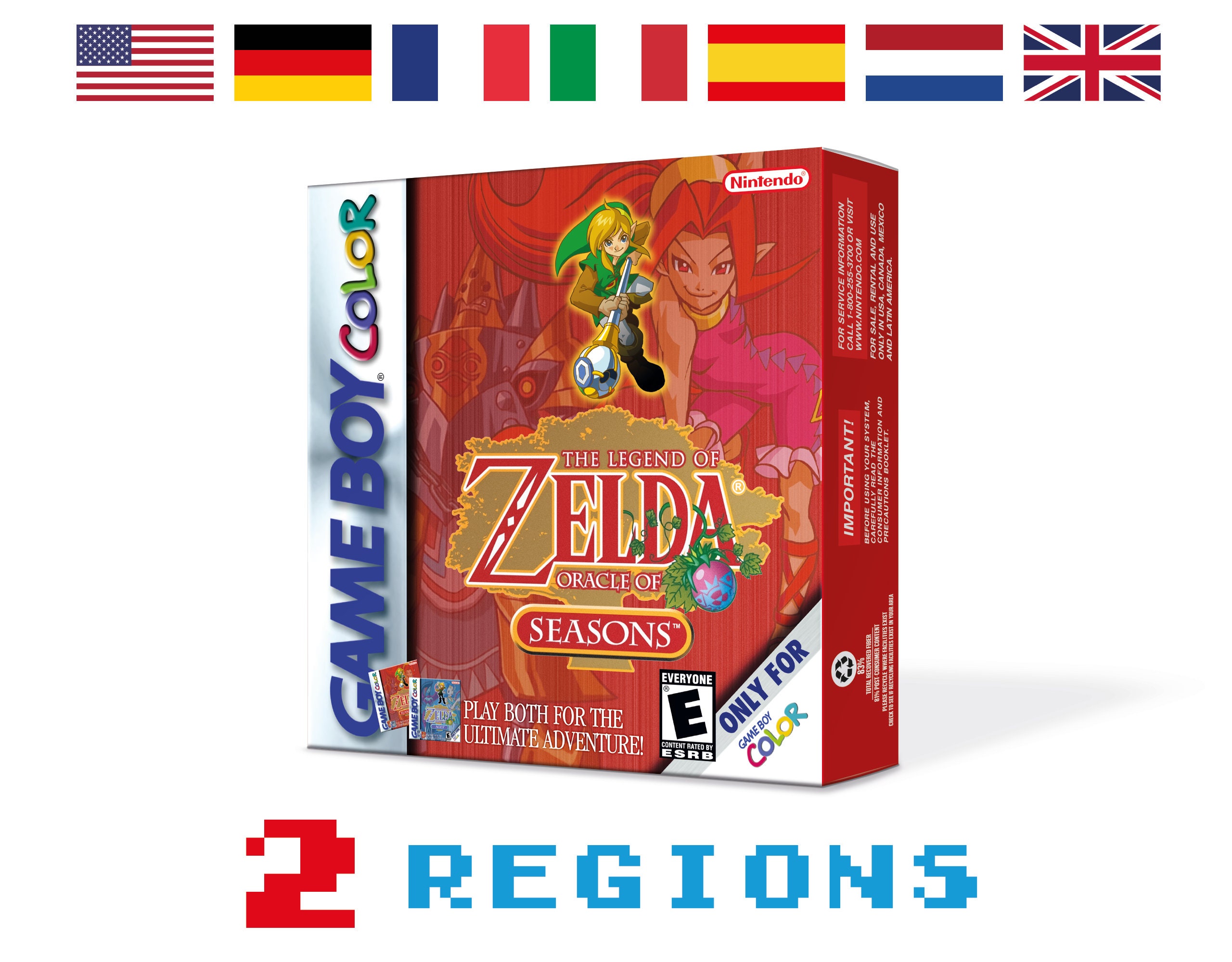 The Legend of Zelda Oracle of Seasons Box for Game Boy Nintendo