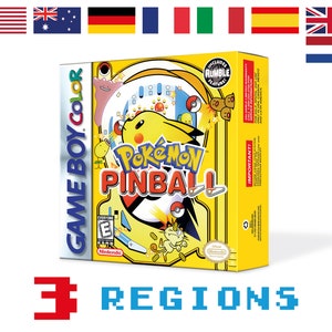 Pokemon Pinball Ersatzbox für Game Boy Nintendo - 3 Regionen - HQ - Innenschale & Schutzhülle