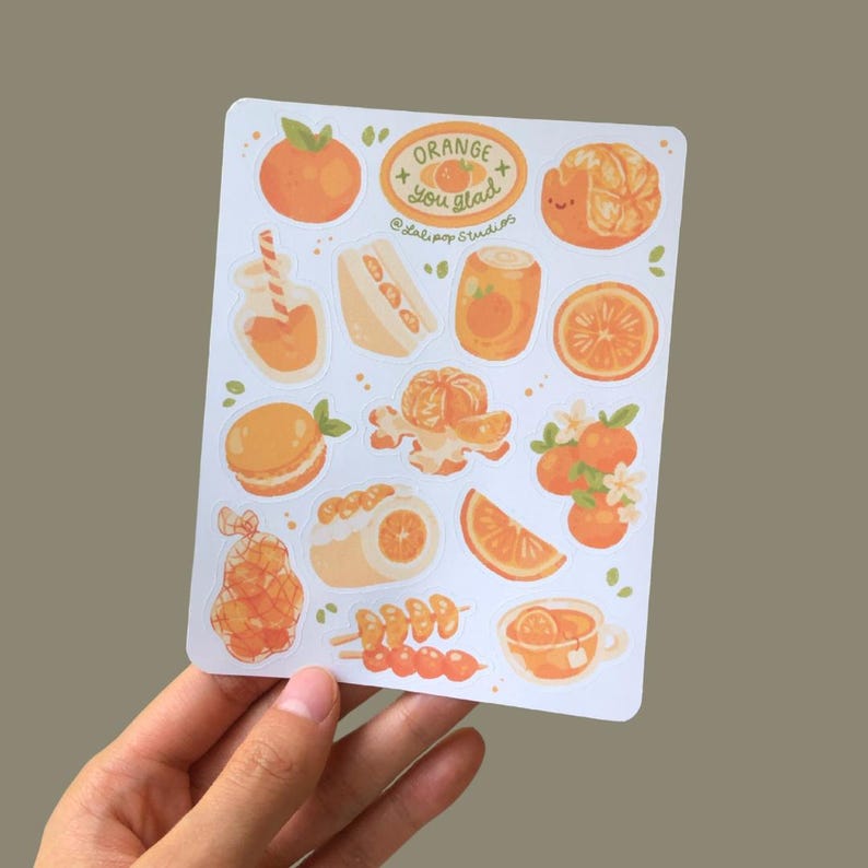 Buff Orange Sticker Orange You Glad Sticker Sheet | Cute Orange Stickers, Fruit Stickers ...