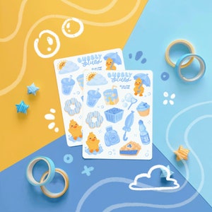 sprudelnder Blues-Aufkleber Blatt | Blaue Sticker, Bullet Journal, Journaling, Brieffreundin, Briefpapier, Planer, Planer, Scrapbooking