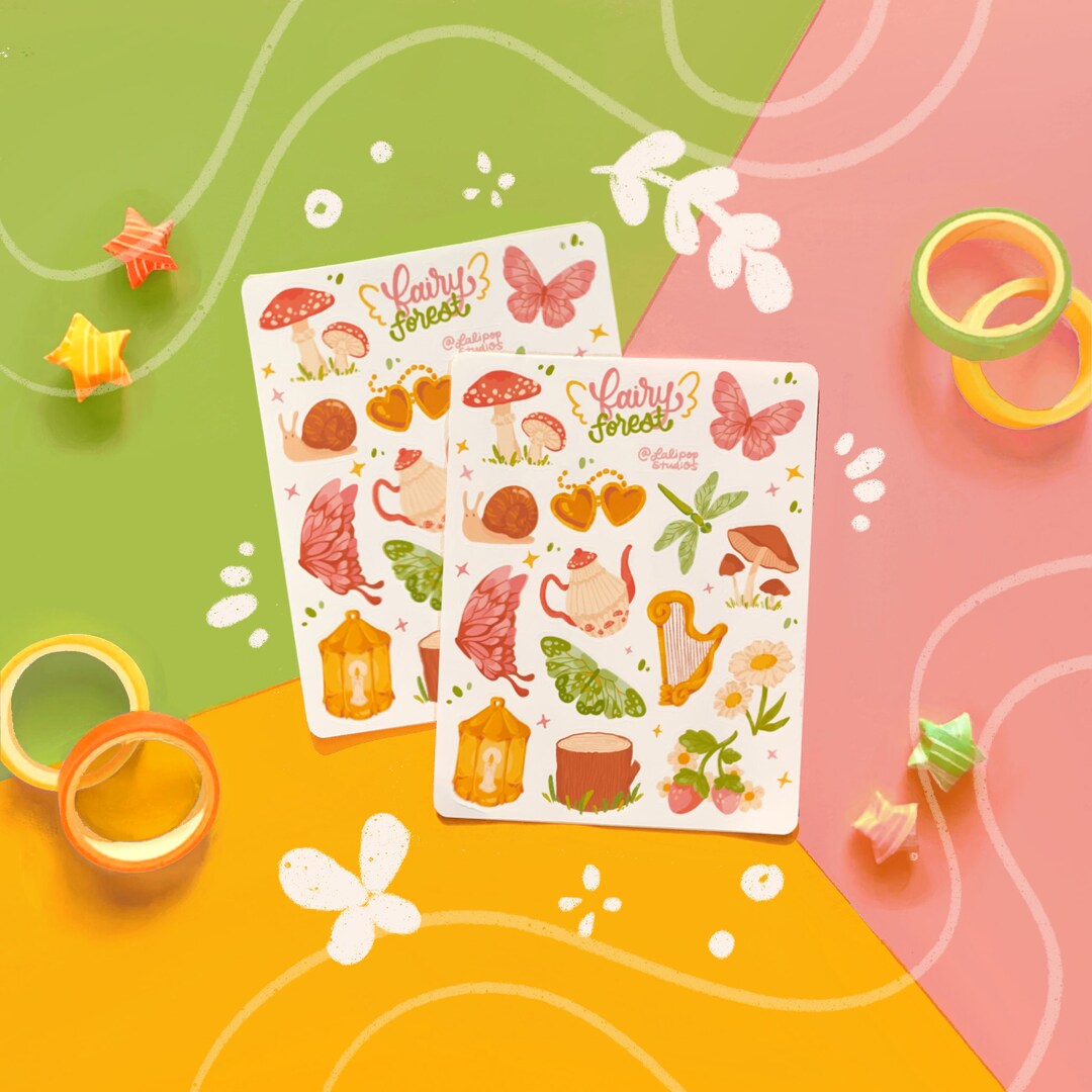 Fairy Forest Sticker Sheet Aesthetic Fairycore Stickers, Bullet Journal ...