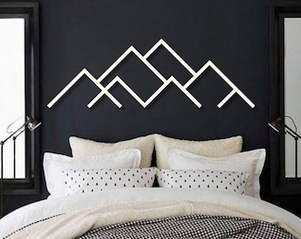 Arte mural de montaña en madera, arte mural geométrico moderno, arte de montaña de Colorado, adorno de madera de montaña, regalos de montaña para papá, arte mural de madera grande
