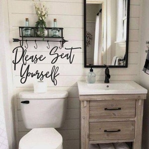 Por favor, siéntese, señal de "Por favor, siéntese", señal de "Por favor, siéntese" para baño, señal de baño, señal divertida para baño, señal de baño para pared